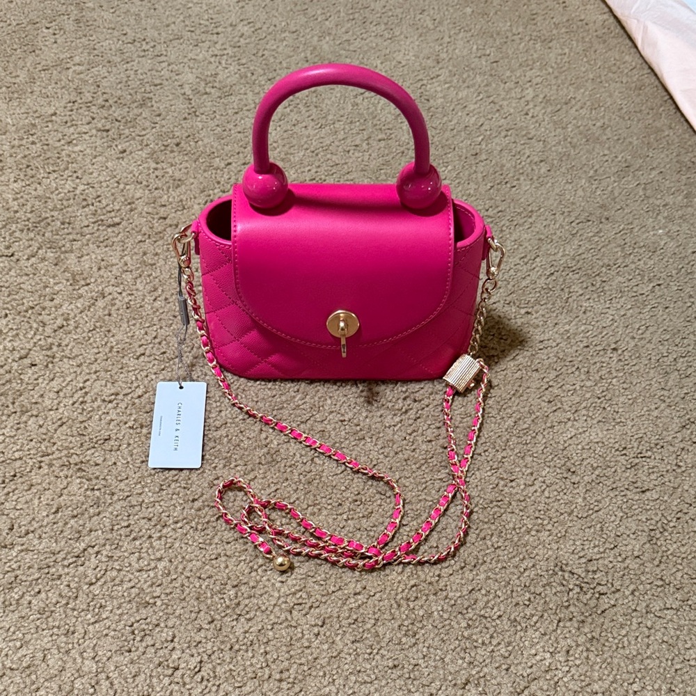 Charles & Keith Vibrant Pink Mini Bag